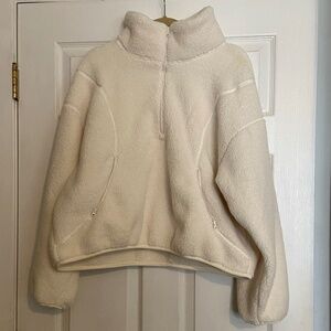 Zella Faux Shearling Half Zip Pullover- Large